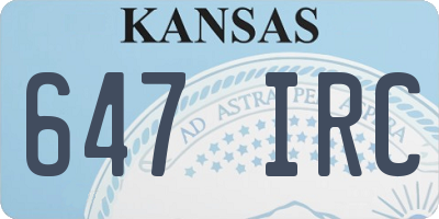 KS license plate 647IRC