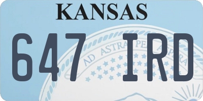 KS license plate 647IRD