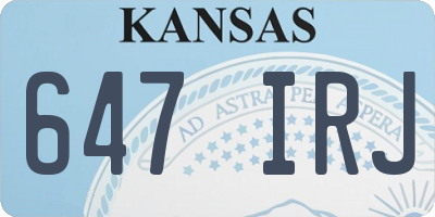 KS license plate 647IRJ