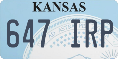 KS license plate 647IRP