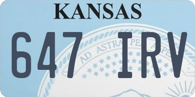 KS license plate 647IRV
