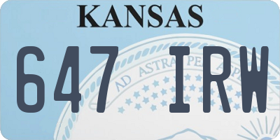 KS license plate 647IRW