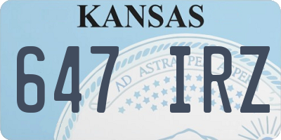 KS license plate 647IRZ