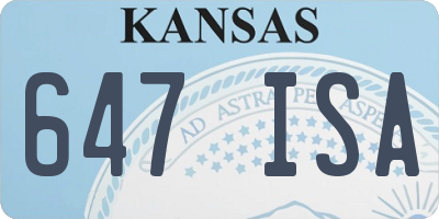 KS license plate 647ISA