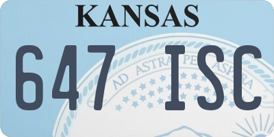 KS license plate 647ISC