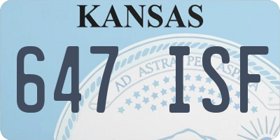 KS license plate 647ISF