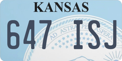KS license plate 647ISJ