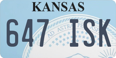 KS license plate 647ISK