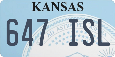 KS license plate 647ISL