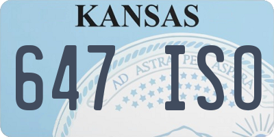 KS license plate 647ISO