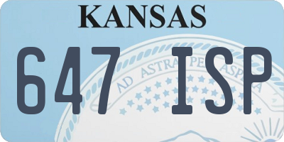 KS license plate 647ISP