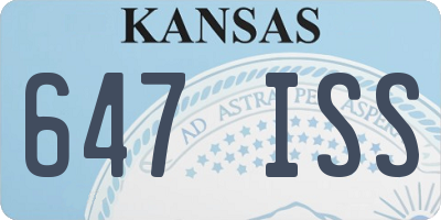 KS license plate 647ISS