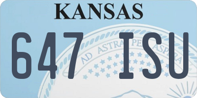 KS license plate 647ISU