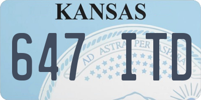 KS license plate 647ITD