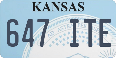 KS license plate 647ITE