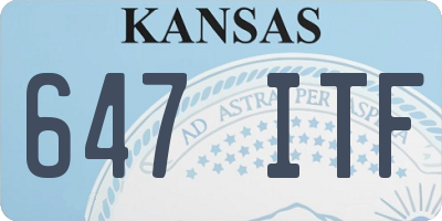KS license plate 647ITF