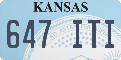 KS license plate 647ITI