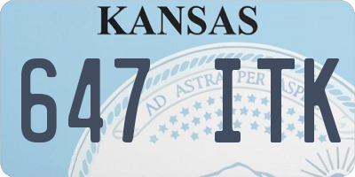 KS license plate 647ITK