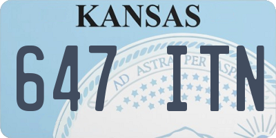 KS license plate 647ITN