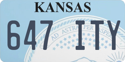 KS license plate 647ITY