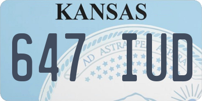 KS license plate 647IUD