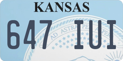 KS license plate 647IUI