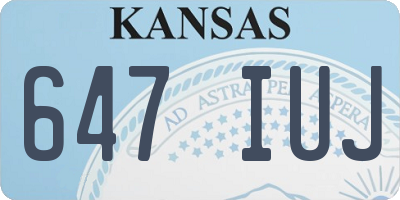 KS license plate 647IUJ