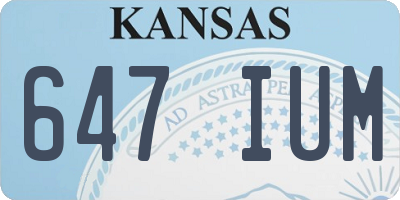 KS license plate 647IUM