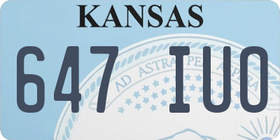 KS license plate 647IUO