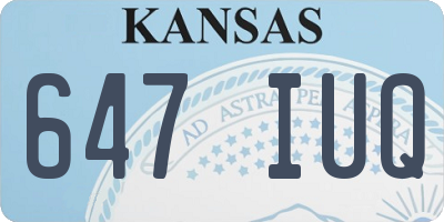 KS license plate 647IUQ