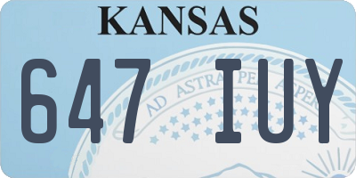 KS license plate 647IUY