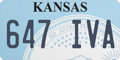 KS license plate 647IVA