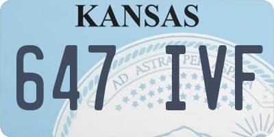 KS license plate 647IVF
