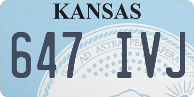 KS license plate 647IVJ