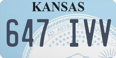 KS license plate 647IVV