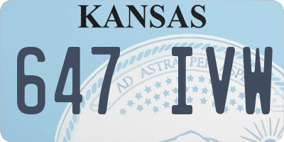 KS license plate 647IVW