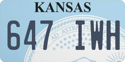 KS license plate 647IWH