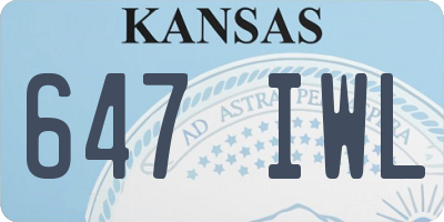 KS license plate 647IWL