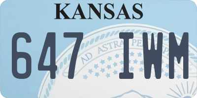 KS license plate 647IWM
