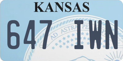 KS license plate 647IWN