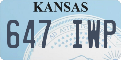 KS license plate 647IWP