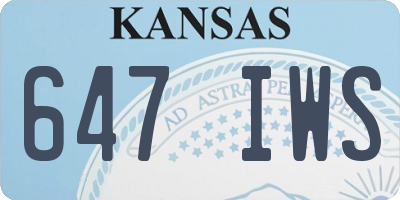 KS license plate 647IWS