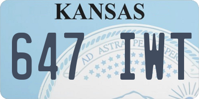 KS license plate 647IWT