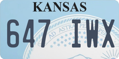 KS license plate 647IWX