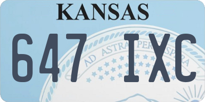 KS license plate 647IXC