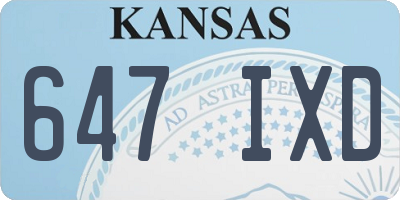 KS license plate 647IXD
