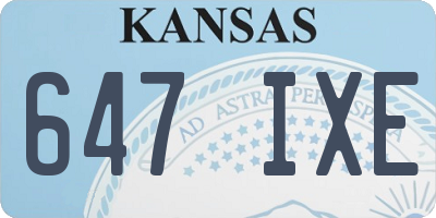 KS license plate 647IXE