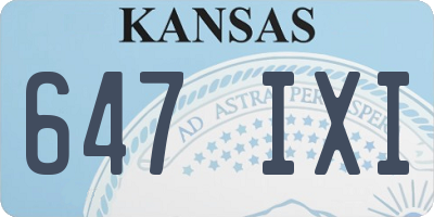 KS license plate 647IXI