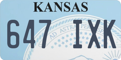 KS license plate 647IXK