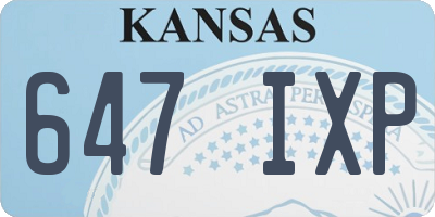 KS license plate 647IXP